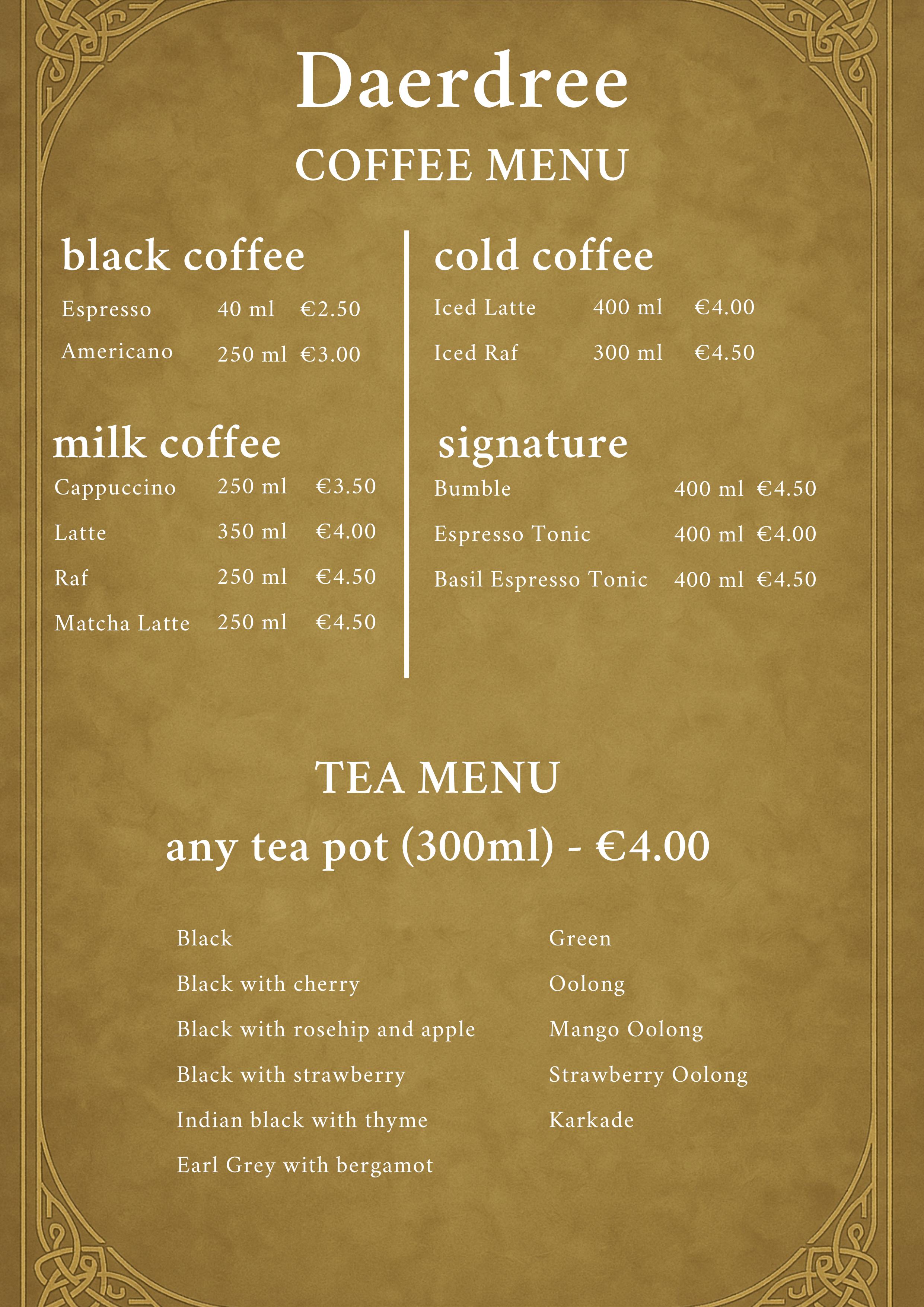 Menu Page 1