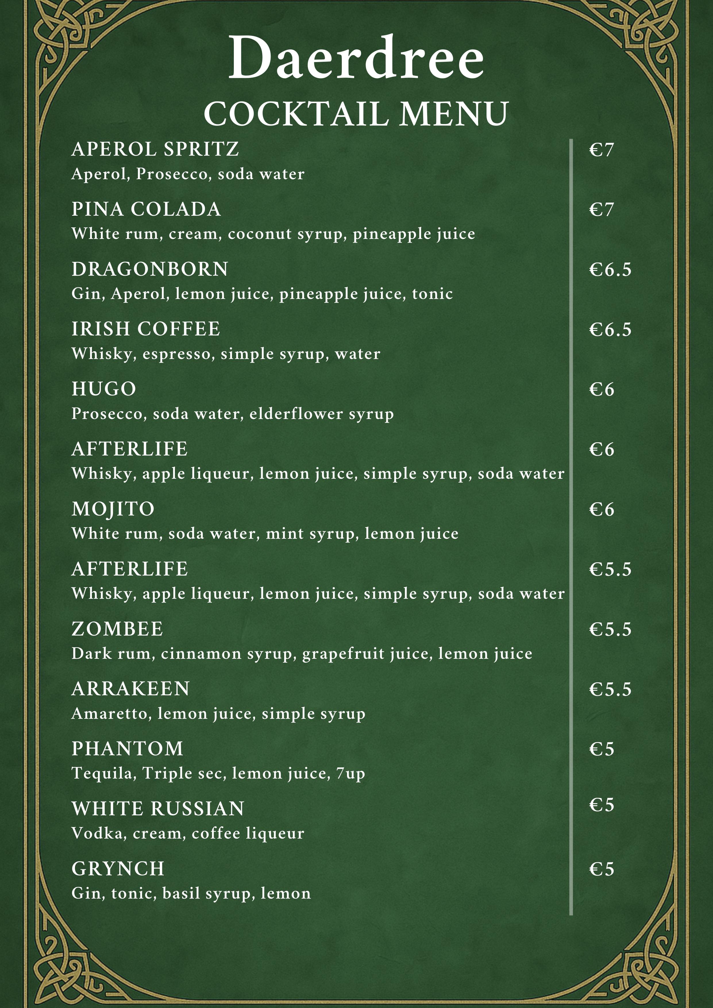 Menu Page 2